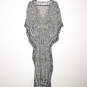 Rujuta Sheth white black mandela kaftan maxi dress size One Size OS